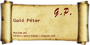 Galó Péter névjegykártya